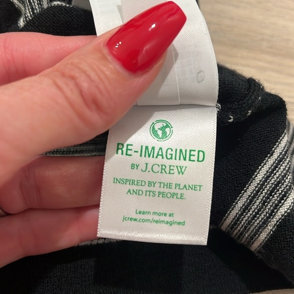 J. Crew | Margot Crewneck Merino Wool Sweater black white classic stripe - Picture 8 of 10